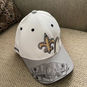 New Orleans Saints Reebok White and Gray Super Bowl Championship Cap